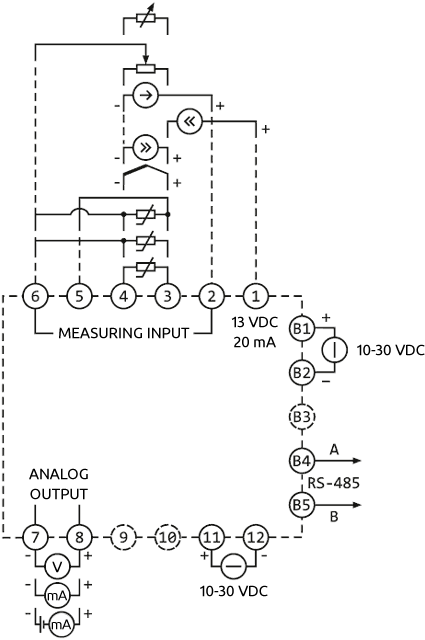 Connection diagram of ENC.S1 signal converter