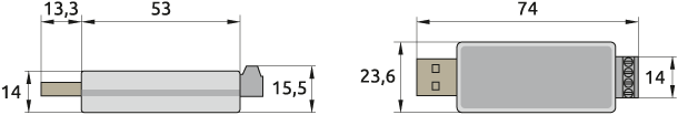 Overall dimensions of EDC converters, U1 and U2 modifications, mm