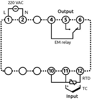 Connection diagram of ECD100-D2-R controller