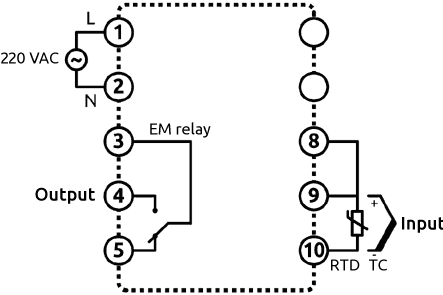 Connection diagram of ECD100-S-R controller