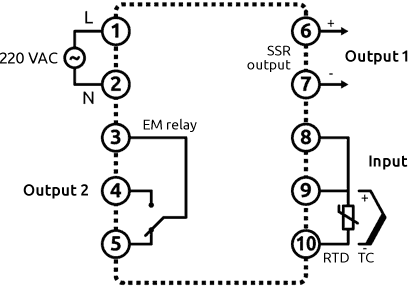 Connection diagram of ECD110-S-TR controller