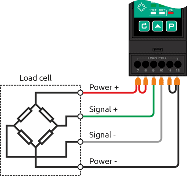 4-wire load cell connection