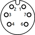 Connector pin diagram of HTE.PF-xxxM-RS-THI transmitter