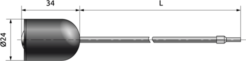 Overall dimensions of the CLS.C01 conductivity probe, mm
