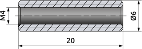 Overall dimensions of the CLS.Ext rod connector, mm