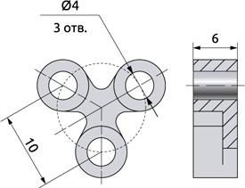 Overall dimensions of the three-rod separator CLS.Sep-D4-3 (PTFE), mm