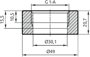 Overall dimensions WA.23-G1-D49, mm
