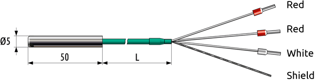 Dimensions of ELHART TRE.C02 sensor, mm
