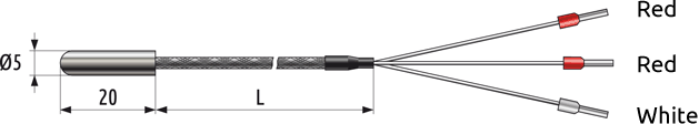 Dimensions of ELHART TRE.C01 sensor, mm