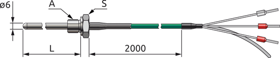 Dimensions of ELHART TRE.C24 sensor, mm